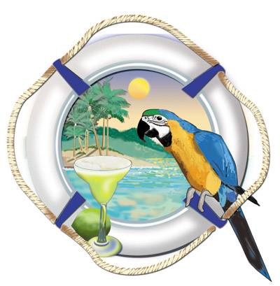 Illustration of generic and custom images: Illustration of a parrot and sea theme using Photoshop