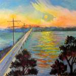 Lake Ray Hubbard Bridge: Perspective in Pastel on Paper