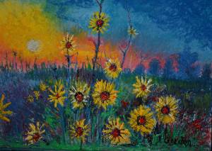 Mixed Media: Sunflowers