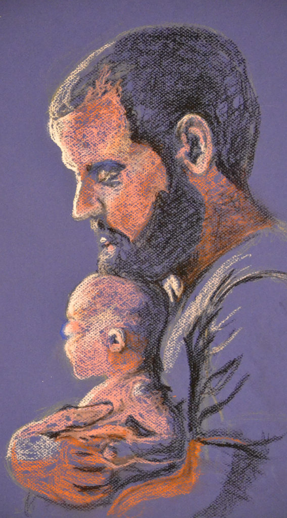 Kyle and Logan pastel on paper