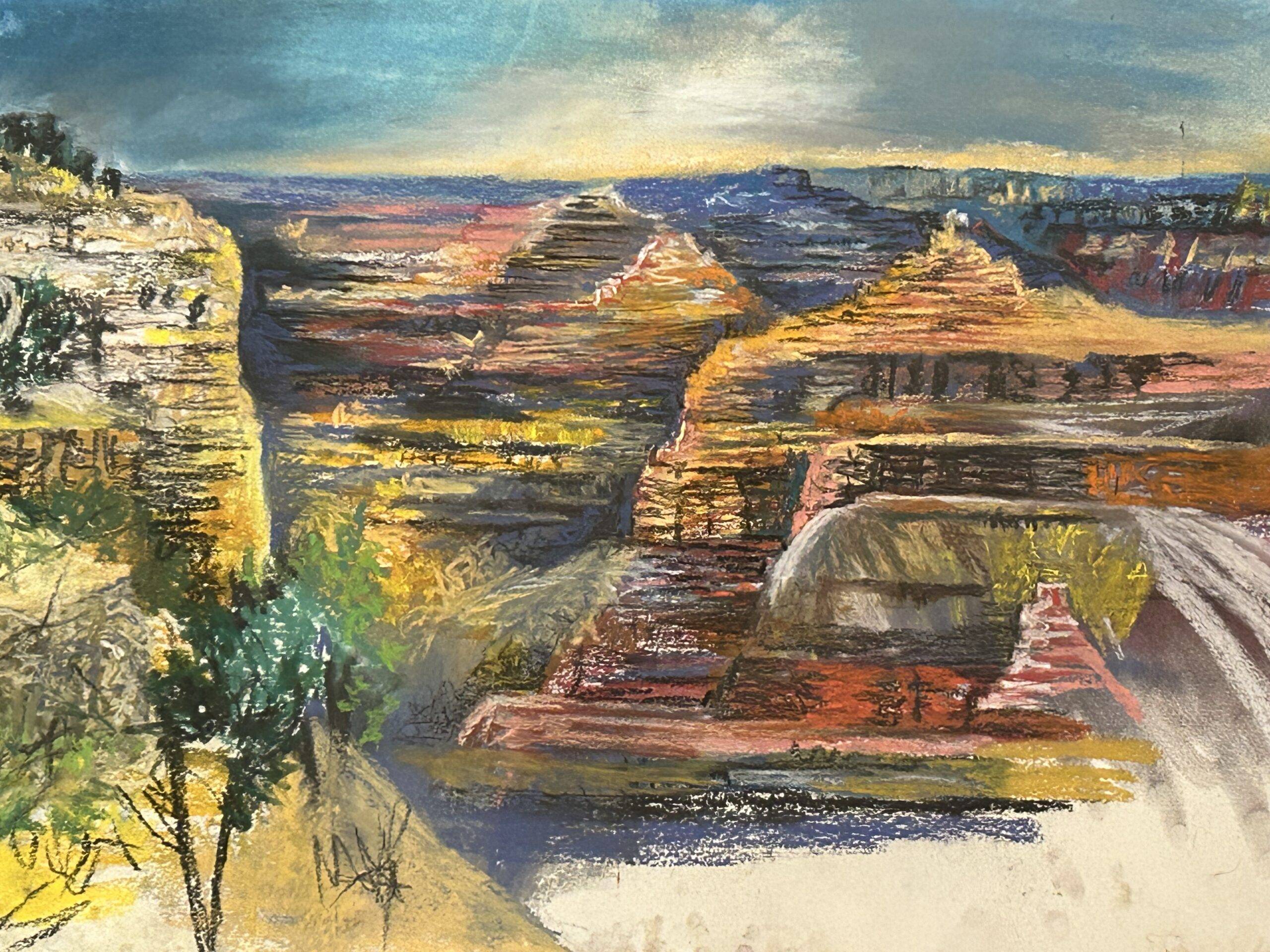 Grand Canyon sketch in Pastel-artbygordon pastels 2025